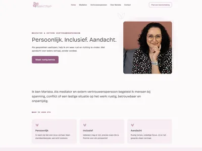 Mariska Musch website voor mediation en vertrouwenswerk in ontwikkeling – Website