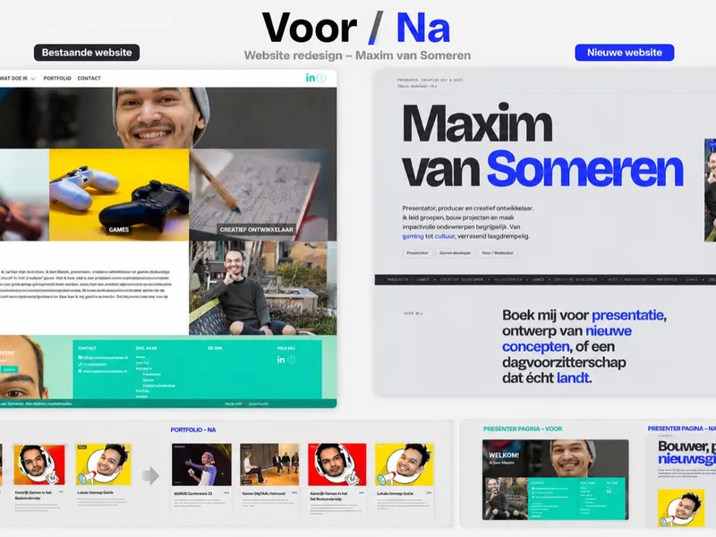 Maxim van Someren website redesign in development – Website