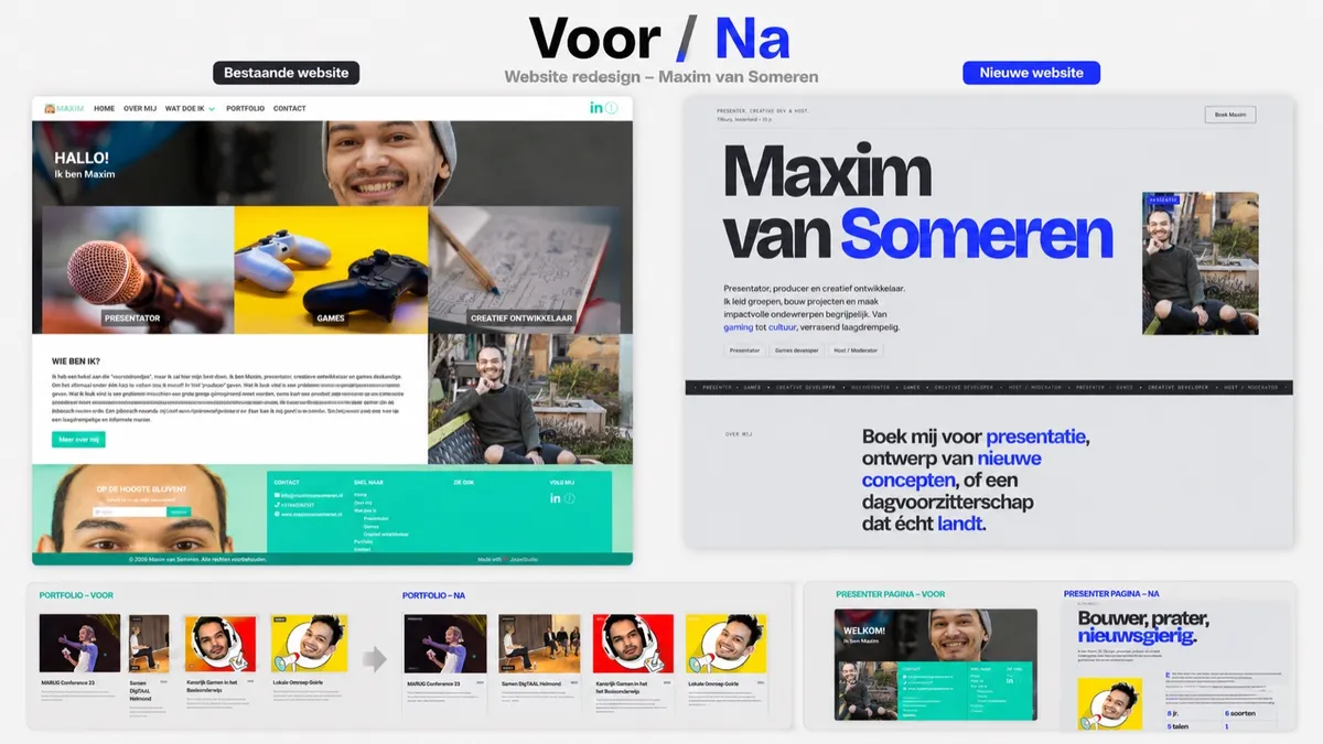 Maxim van Someren website redesign in development – Website