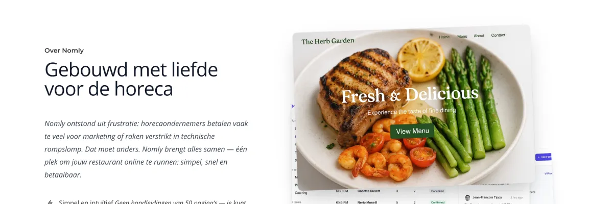 Nomly platform voor restaurants in ontwikkeling – Platform