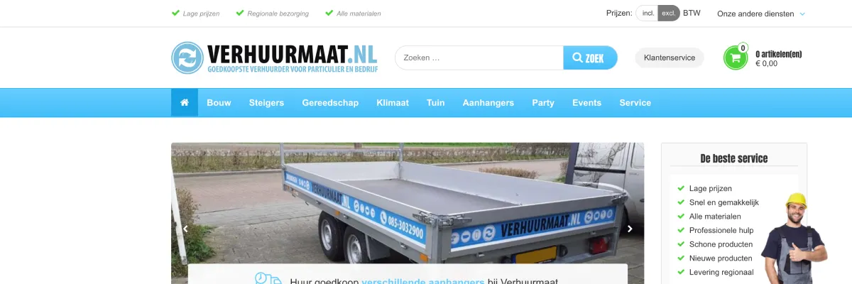 Verhuurmaat-suite – één order- en verhuurplatform achter meerdere merken – Platform